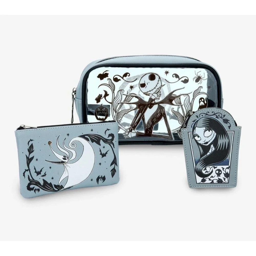 NEW! Disney The‎ Nightmare Before Christmas Tonal Characters Cosmetic Bag 3 Set